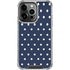 Blue and Cream Polka Dots iPhone 16 Pro Clear Case